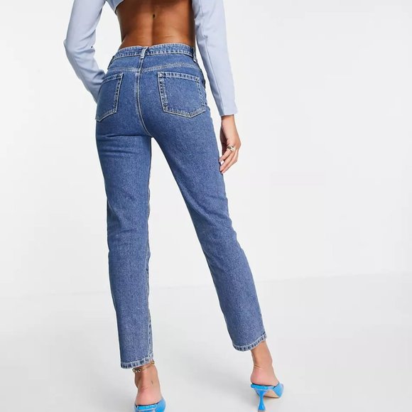 ASYOU Mom Jeans with Seam Detail in Blue - Picture 4 of 4